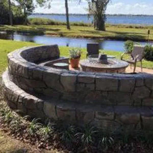 Stone Work Fireplace, Hardscape Yard